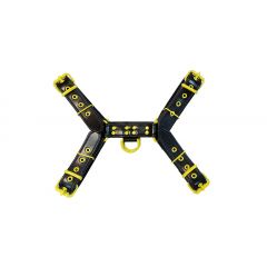 Leather O.T.H Harness - Black with Yellow Coloured Accessories 